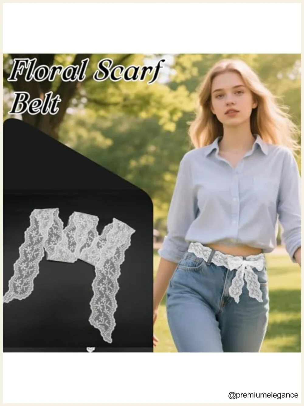 Women Lace Scarf Belt, Thin Skinny Scarf for Neck Hair, Breathable